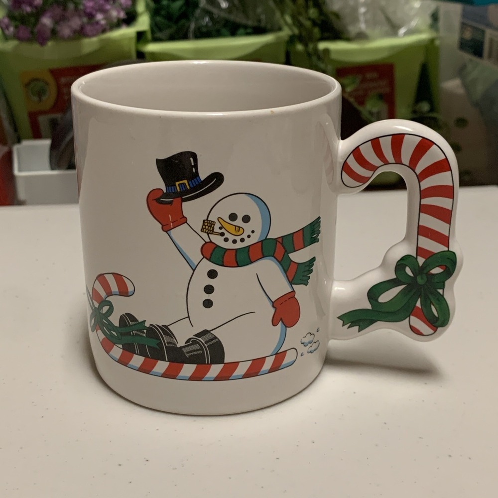 Vintage THE LOVE MUG INC Christmas MUG with SNOWMEN Holiday Expressions